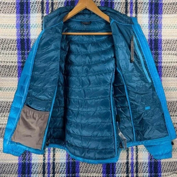L.L.Bean Jacket Womens Small Blue Ultralight 850 DownTek Pertex Puffer Coat - Picture 3 of 8